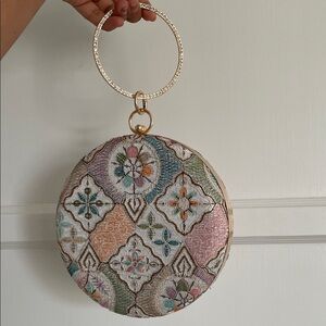 Round unique Floral Patterned Crossbody Bag
